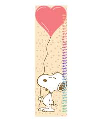 Snoopy Heart Balloon Canvas Growth Chart By Peanuts By
