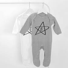 Personalised Star Initial Baby Grow Personalised Baby Gift Etsy Personalized Baby Gifts New Baby Products Monochrome Baby