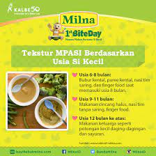 Check spelling or type a new query. Milna Bunda Pengenalan Variasi Tekstur Makanan Pada Si Kecil Harus Dilakukan Secara Bertahap Sesuai Dengan Kemampuannya Mencerna Makanan Selain Itu Tahapan Tekstur Makanan Tersebut Sangat Penting Dalam Membantu Perkembangan Oromotor Si