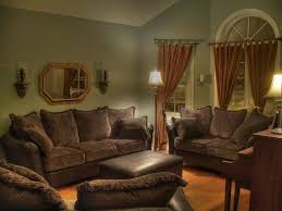 Sage Green Walls Chocolate Couches Peanut Butter Drapes Black Ottoman Great Palet Brown Sofa Living Room Brown Living Room Decor Living Room Colors