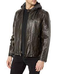 Buy Levi S Men S Faux Leather Jacket With Hood At Amazon In