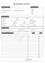 Job Card Vehicle Maint A4