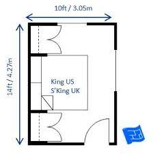 Dimensions of a master bedroom with a king bed a king bed is perhaps the most common size bed in a master bedroom. Bedroom Design For King Size Bed 10 X 14ft It Would Be Possible To Squeeze The Bed In With The B Bedroom Size Small Bedroom Layout King Size Bed In Small Room