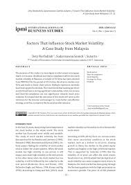 Investing in foreign stocks from malaysia has never been an easy task for us malaysians. Pdf Factors That Influence Stock Market Volatility A Case Study From Malaysia