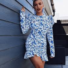 Maybe you would like to learn more about one of these? Long Sleeve Backless Dress Floral Print Bodycon Dress