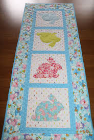 Easter Quilted Table Runner Easter Bunnies Table Runner Easter Decor Easter Pastel Tab Easter Table Runners Quilted Table Runner Easter Table Runner Pattern