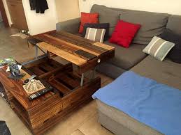 Diy Pallet Lift Up Top Coffee Table With Wheels And Storage Jpg 960 720 Pallet Furniture Pallet Projects Furniture Coffee Table