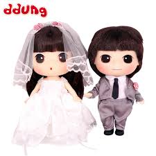 Ddung Baby Doll Set Toys 18cm Cute Romantic Confused Valentine S Day Present Couples Wedding Dress Girls Wedding Gift Dolls Aliexpress