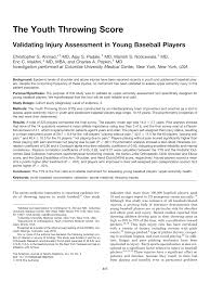 Run your softball tryouts, camps and team assessments with ease. Pdf The Youth Throwing Score Validating Injury Assessment In Young Baseball Players