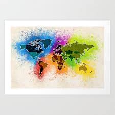 Map Of The World Abstract Watercolor Art Style Art Print By Oliart Click Tap To Buy Print Painti Abstract Watercolor Art Abstract Watercolor Watercolor Art