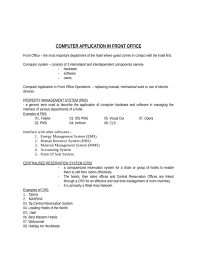 Home » job descriptions » customer services » front desk manager responsibilities. Computer Application In Front Office
