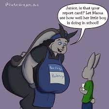 171016 - safe, artist:waynelivston, junior rabbit (tmftw), mama rabbit ( tmftw), lagomorph, lop eared, mammal, rabbit, anthro, the man from the  window, 2022, apron, big ears, bottomwear, bow, breasts, chubby cheeks,  clothes, crouching,