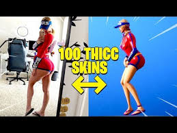 Outfits (aka skins) are a type of cosmetic item players may equip and use for fortnite: Fortnite Updates On Twitter Top 100 Thicc Fortnite Skins In Real Life Fortnite Fortnitebr Https T Co F4mewavqwl