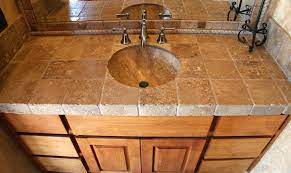 Limestone is softer than granite and marble and may need sealing when used as a countertop in busy bathrooms. Bathroom Backsplash Travertine Google Search Tile Countertops Countertops Travertine Bathroom