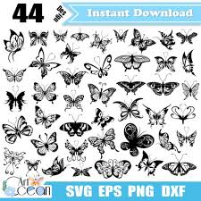 Download Butterfly Svg Butterfly Clipart Butterfly Vector Silhouette Cut File Stencil File Png Dxf Jy247