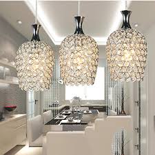 Dinggu Modern 3 Lights Crystal Pendant Lighting For Kitchen Island And Dining Room Amazon Com