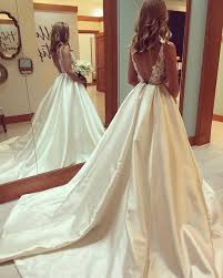 Look like the princess you've always dreamed of being in one of these ball gown wedding dresses from martin thornburg. Open Back Satin Wedding Dress Bb5acf