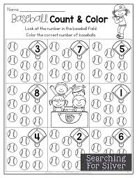 Get Ready For Kindergarten Baseball Count Color And Other Math Literacy And Ela Preschool No Prep Packet For Summer Baseball Kinder Kindergarten