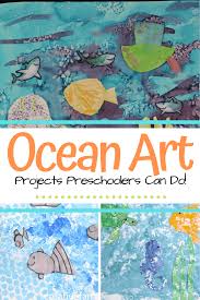 Cut out fish and other ocean shapes from felt. Creative Ocean Preschool Art Your Kids Will Love