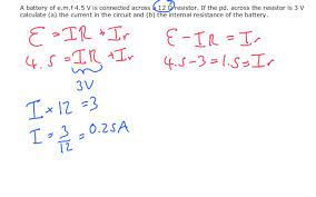 The simplest formula which is in use is e = i (r + r). Internal Resistance Calculations A Level Physics Youtube
