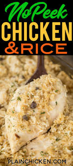 No Peek Chicken And Rice Super Easy Dinner Recipe Chicken Breasts Rice Cream Of Chicken Soup Super Easy Dinner No Peek Chicken Cream Of Mushroom Chicken