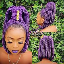 Protectivestyles On Instagram Purple Bobbed Ponytail Jalicia Hairstyles Model Shvggie Prot Hair Styles Model Hair Ghana Braids Hairstyles