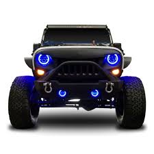 Halo Rgb Color Projector Led Headlights Fog Lights Kit For Wrangler Jk 2007 2018 Custom Jeep Wrangler Wrangler Jk Wrangler
