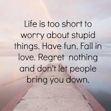 Life Is Too Short To Worry About Stupid Things Quotes Life Quotes Inspirational Quotes