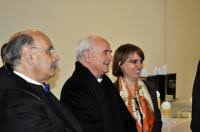 The Italian Minister of Health, Prof. Renato Balduzzi, and Monsignor  Vincenzo Paglia at the lunch with the homeless at the NIHMP