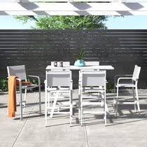 Buy york cherry pub table set with 2 leather like chairback: Modern Contemporary Outdoor Bar Height Bistro Set Allmodern