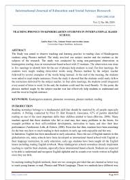 Teaching students phonics skills by embedding phonics instruction in text reading, a more implicit approach that relies to some extent on incidental learning. Teaching Phonics To Kindergarten Students In International Based School