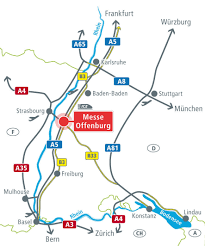 Pārvietotu karti, izmantojot peles kursoru. Anfahrt Messe Offenburg Ortenau