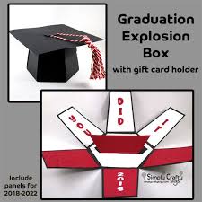 Graduation Explosion Box Svg File Simply Crafty Svgs Explosion Box Graduation Gift Box Exploding Box Card