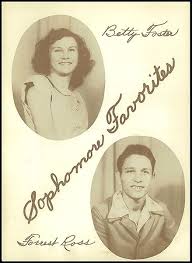 LIBERTY GROVE STUDENTS, WHS FAVORITES, 1950** Betty Ruth Foster and Forrest  Ross, Jr. were Wylie High School sophomore class favorites in 1950. Forrest  Ross, Jr. graduated in 1952 and was killed in