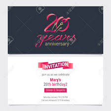 Maybe you would like to learn more about one of these? 20 Years Anniversary Invite Vector Illustration Graphic Design Element For 20th Birthday Card Party Invitation Royalty Free Cliparts Vectors And Stock Illustration Image 100187288