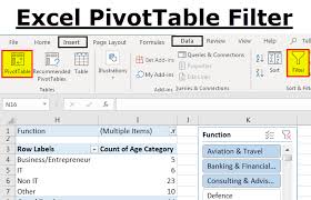 Pivot Table Filter In Excel How To Filter Data In A Pivot