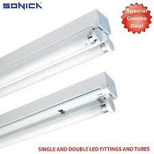 Led T8 2ft 4ft 5ft 6ft Batten Fitting Fluorescent Tube Light Single Or Double Ebay