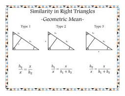 Geometric Mean With Right Triangles Geometric Mean Right Triangle Teaching Math