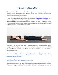 Practising this yoga asana regularly every morning gives a good massage to our hands, back, spine and what you should know before you do this asana: Benefits Of Yoga Nidra By Michele Hauswirth Issuu