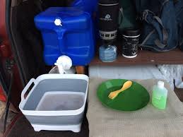 camping sink portable with foot pump