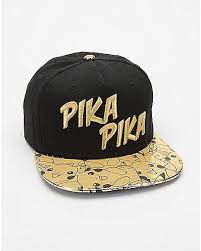 Pika Pika Pokemon Snapback Gold Spencer 39 S Pika Pokemon Snapback Snapback Hats