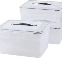 15 L Clear Airtight Rectangular Storage Container for Food, Set of 4  Plastic Clear Food Storage Container with Latch Lid and Handle