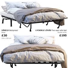 7ft luxury convertible sofa futon bed with no roll together latex. Lycksele Bed Ikea 3d Model Max Obj Fbx