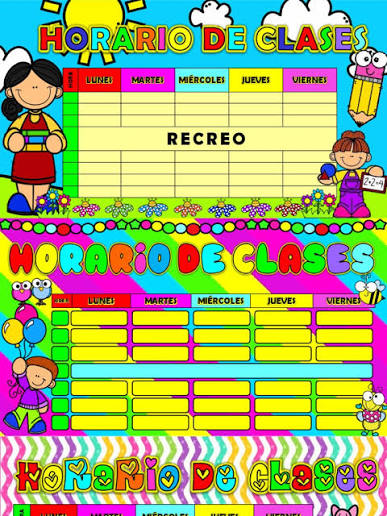 Horario de Clases Semanal para Ni&ntilde;os | PDF