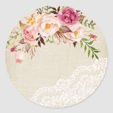 Renovated barn ceremony at vineyards. Rustic Burlap Lace Floral Wedding Favor Classic Round Sticker Zazzle Com In 2021 Floral Wedding Favors Floral Wreaths Illustration Floral Wedding