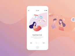 Onboarding Animation Transition Mobile App Mobile Gradient Onboarding Screen Illustration Tracker Period Anim Onboarding Instagram Animation Android App Design
