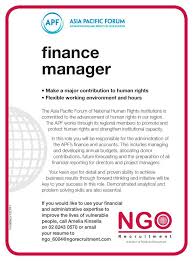 We are looking for a strong finance professional to take up the role of finance director to work alongside the md to lead our groups financial area to support and drive our growth and development. Ngo Recruitment Finance Manager And Administration Ngo Recruitment