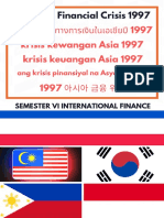 Menurutnya, ketika menyandang jawatan menteri kewangan ketika itu beliau sama sekali tidak menerima cadangan. Asian Tigers Financial Crisis 1997 Indonesian Rupiah 1997 Asian Financial Crisis