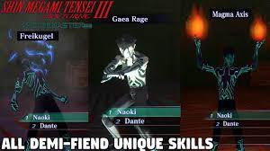 Shin Megami Tensei 3 Nocturne HD Remaster - ALL Demi-Fiend Unique Skills -  YouTube