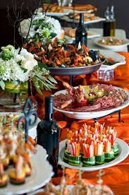 Take your pick for a lively midsummer meal. Spanish Inspired Wedding Ideas Styled Shoot In Napa California Munaluchi Bride Wedding Food Reception Food Buffet Food